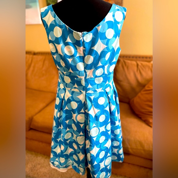 Calvin Klein sundress sz 12 in shades of teal - rounded neckline zipper back - Picture 9 of 9